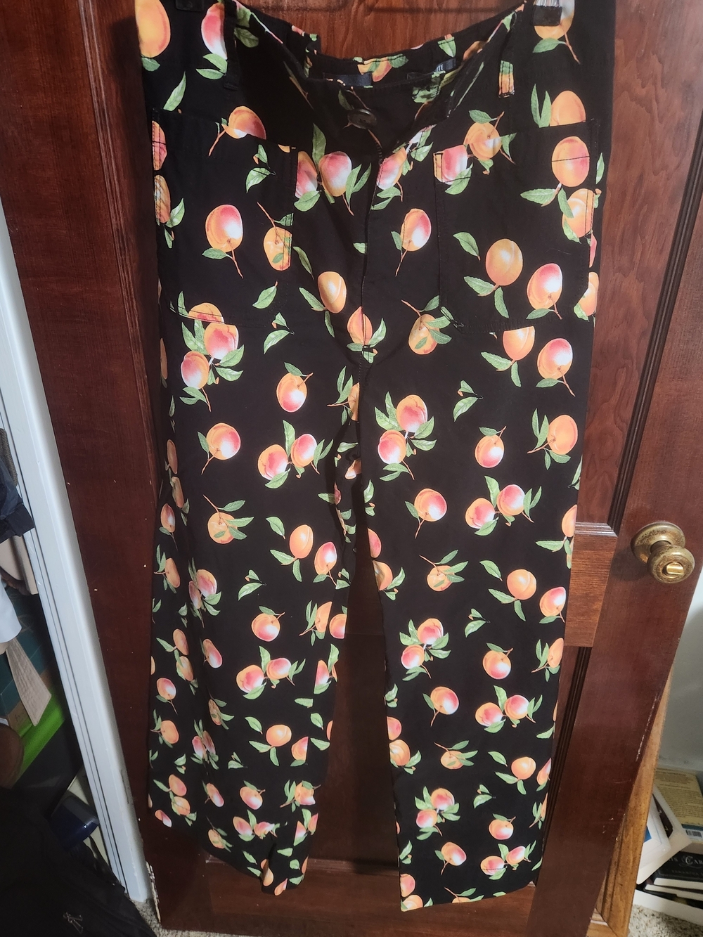 NWOT Anthropologie Maeve The Colette Cropped Wide-Leg Pants Peach Print 33T Rare